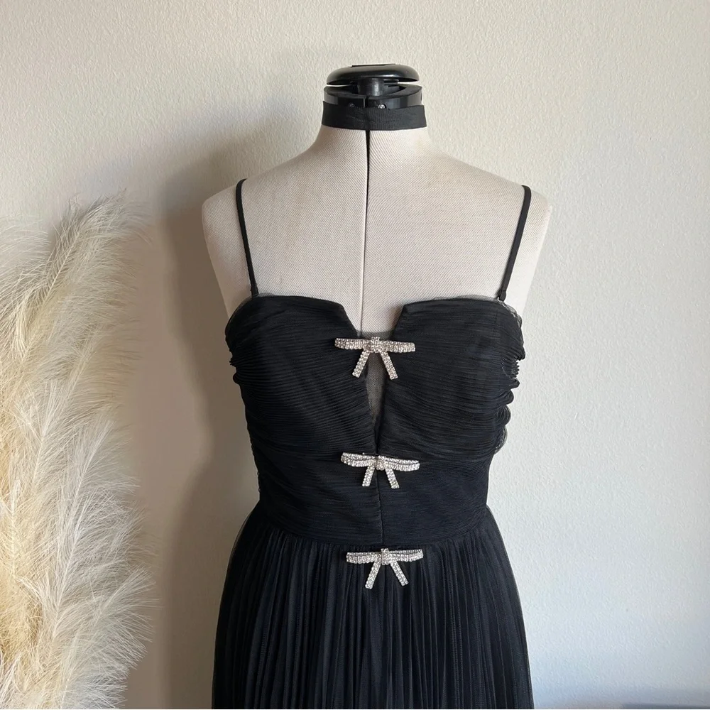 NWT Lucy Paris Black Tulle Maxi Dress Gown - Picture 11 of 12